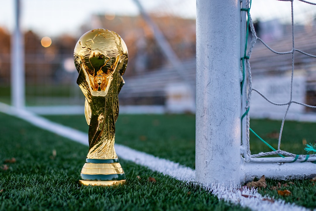 FIFA World Cup 2026 stadium overview with data analytics overlay showing player performance metrics