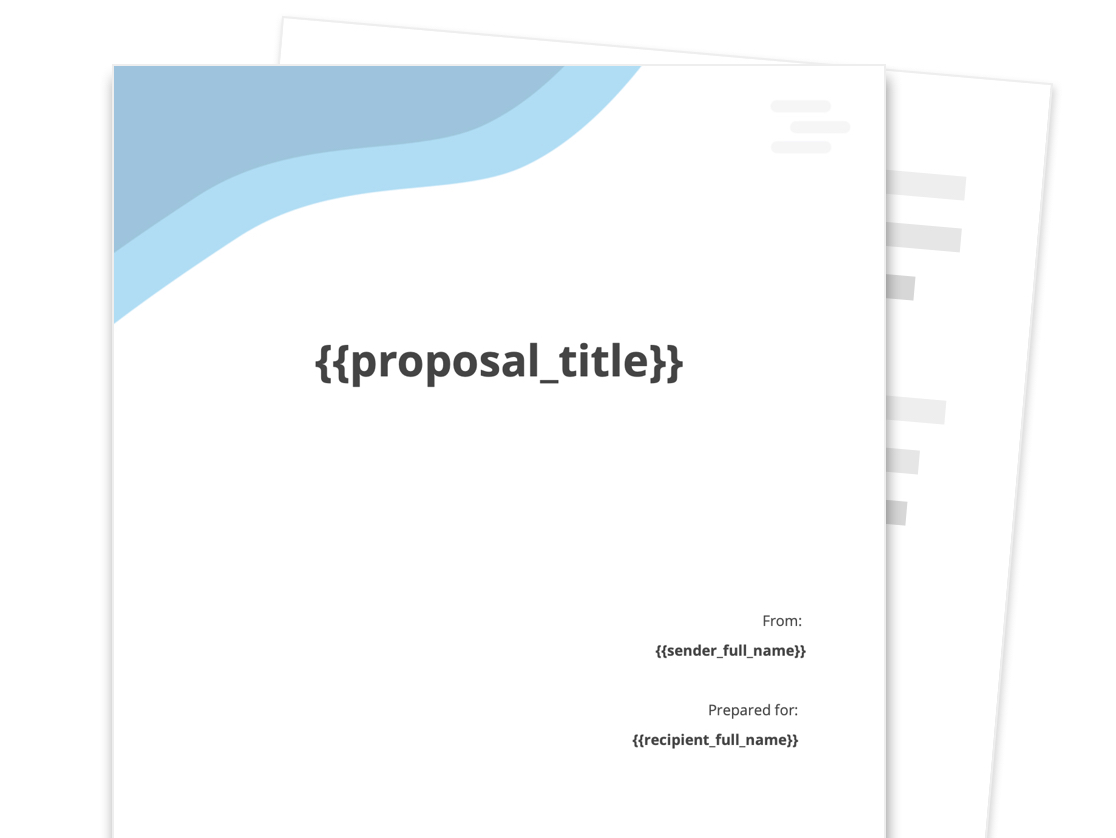 Freelance proposal template layout with pricing table and scope of work section